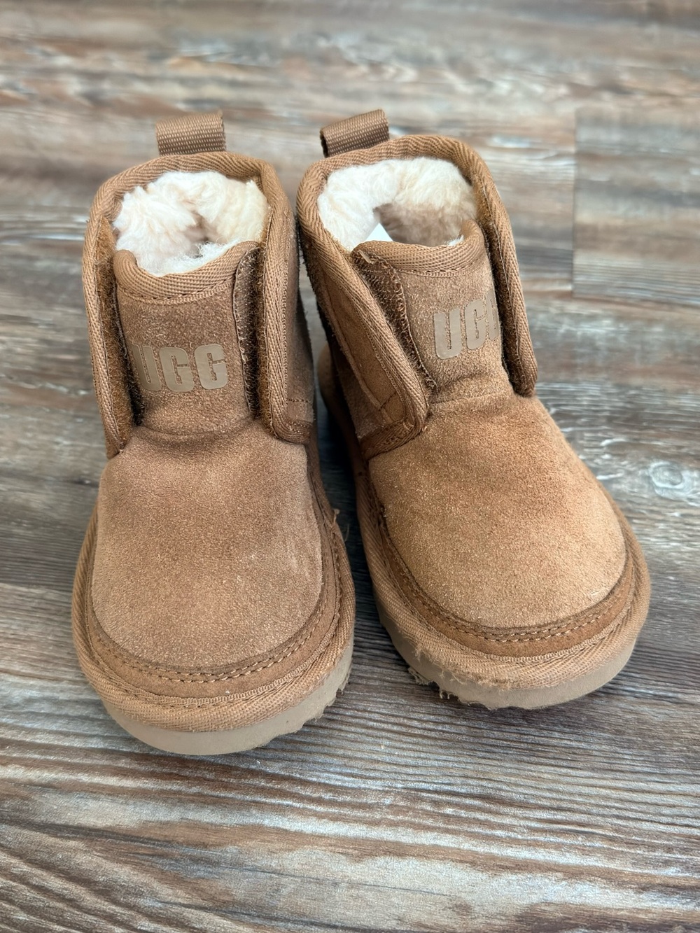 UGG Toddler Chestnut Suede Cozy Pull-On Boots